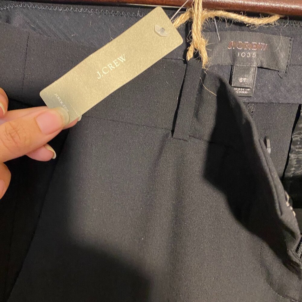 J.Crew Tollegno 1900 Black Wool Slacks - Size 6T, Never Worn!